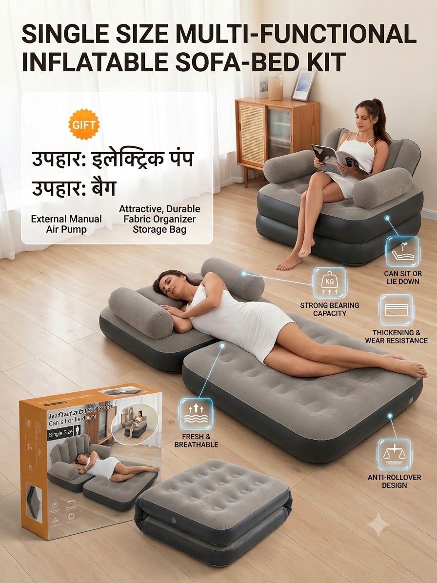 2-in-1 Multi-Functional Inflatable Sofa Bed (Single Size)