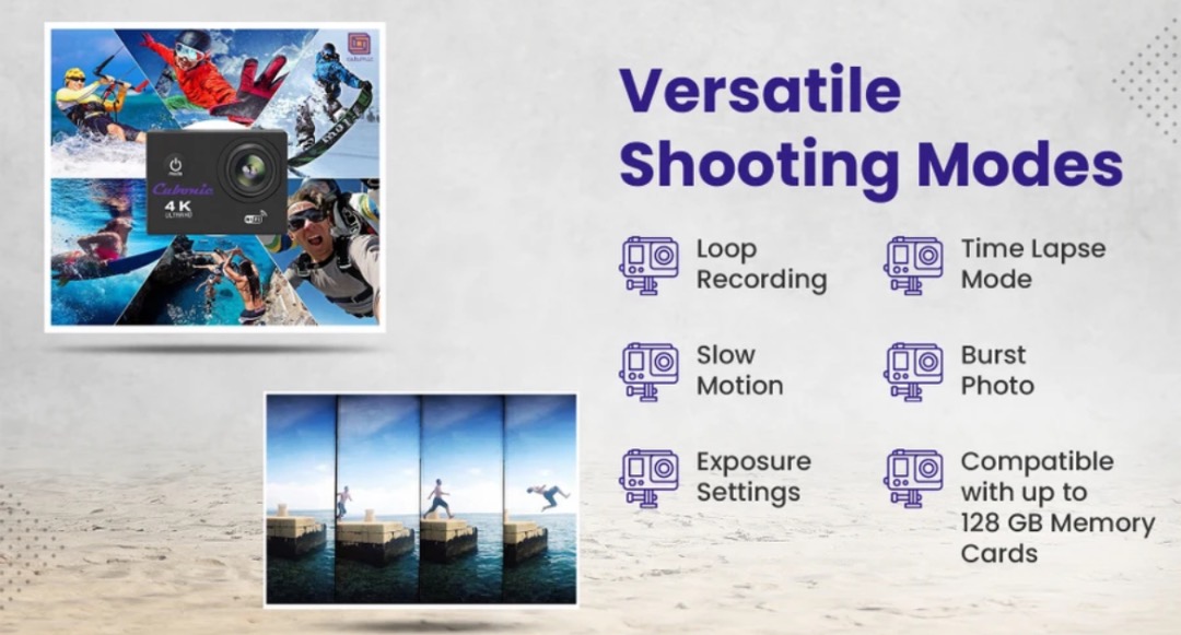4K WiFi Action Camera – Ultra HD Sports Camera | Waterproof | 170° Wide Angle | Adventure Ready