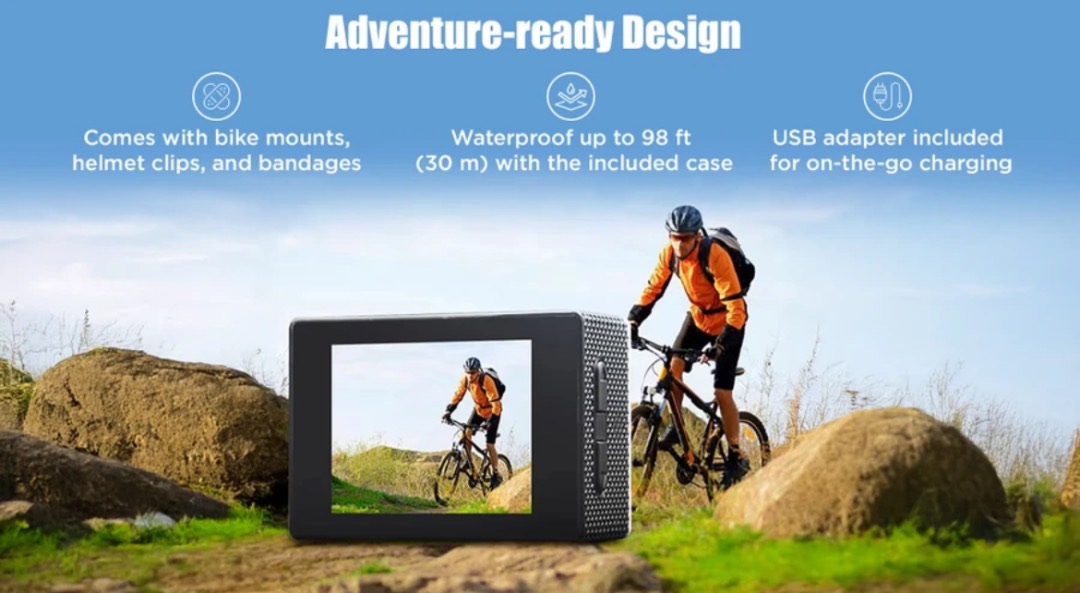 4K WiFi Action Camera – Ultra HD Sports Camera | Waterproof | 170° Wide Angle | Adventure Ready