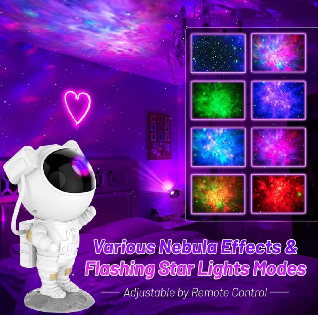 Astronaut Galaxy Star Projector Night Light | Space LED Lamp for Kids Bedroom & Home Decor
