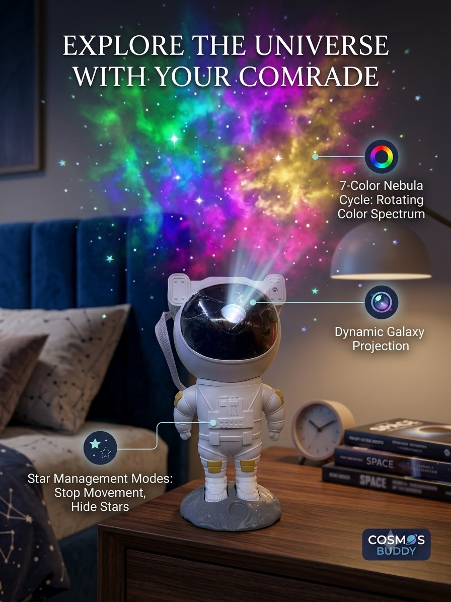 Astronaut Galaxy Star Projector Night Light | Space LED Lamp for Kids Bedroom & Home Decor