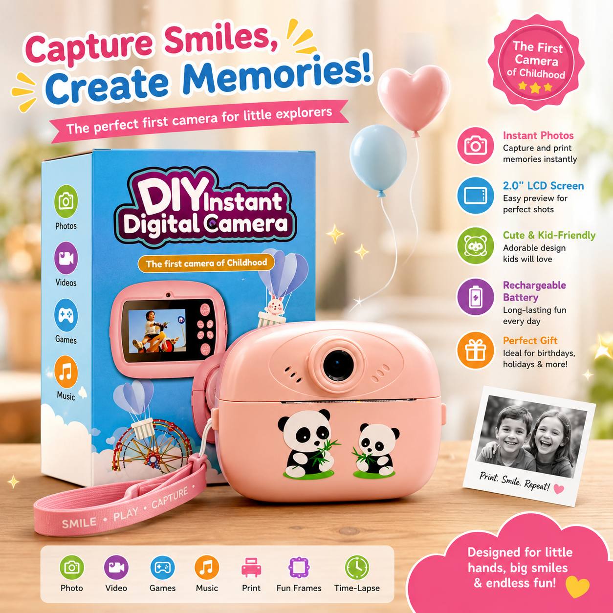 DIY Instant Digital Camera for Kids – Print, Play & Create Memories!