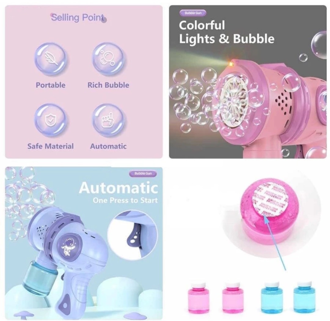 Electric Bubble Gun – Automatic Bubble Blaster for Kids