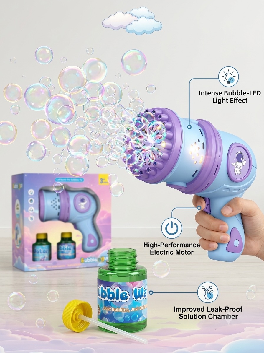 Electric Bubble Gun – Automatic Bubble Blaster for Kids