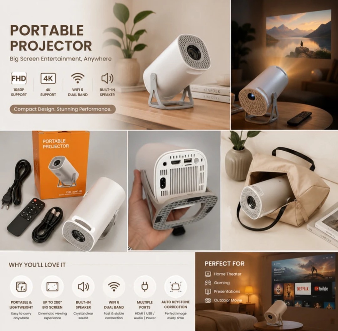 New HDR ULTRA 4k  Wifi android projector  Orange projector  (1922)