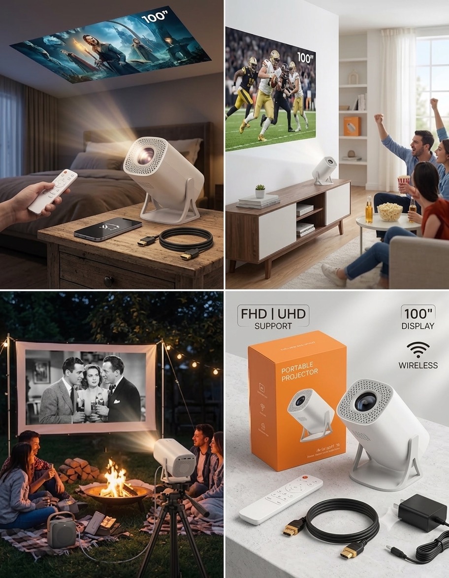 New HDR ULTRA 4k  Wifi android projector  Orange projector  (1922)