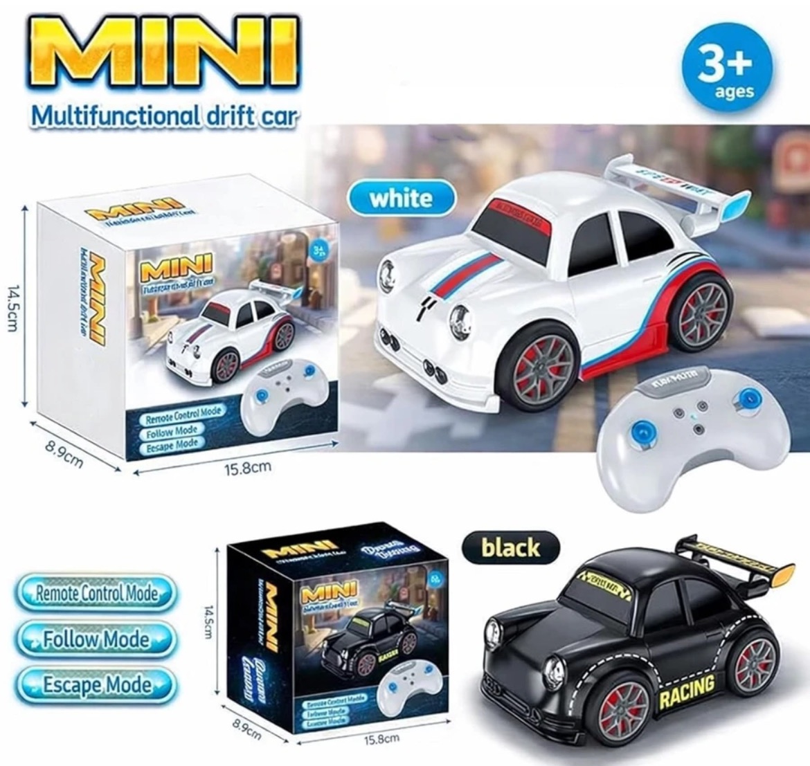 RC Mini Multi-Functional Racing Car – Remote Control Toy with Follow & Escape Modes