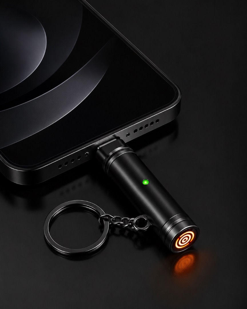 USB Rechargeable Keychain Lighter – Windproof Electric Lighter