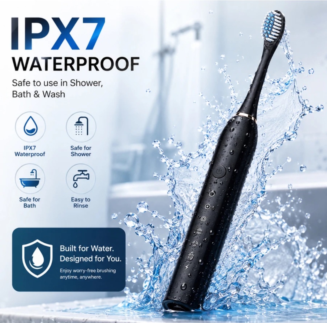 X-3 Sonic Electric Toothbrush | USB Rechargeable | IPX7 Waterproof | 6 Cleaning Modes